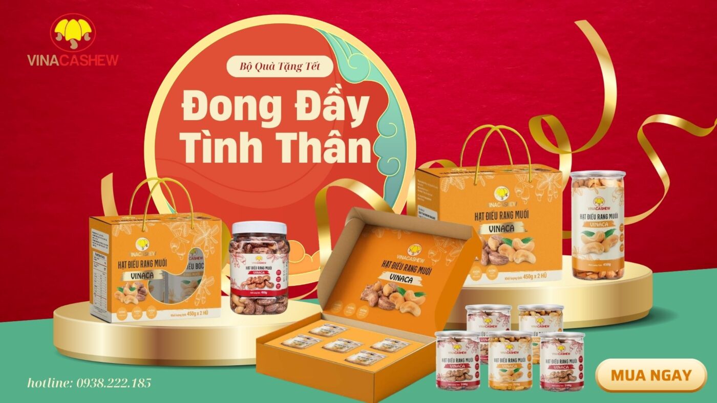 Giỏ Quà Tết Cao Cấp Hạt Điều Rang Muối Vinaca