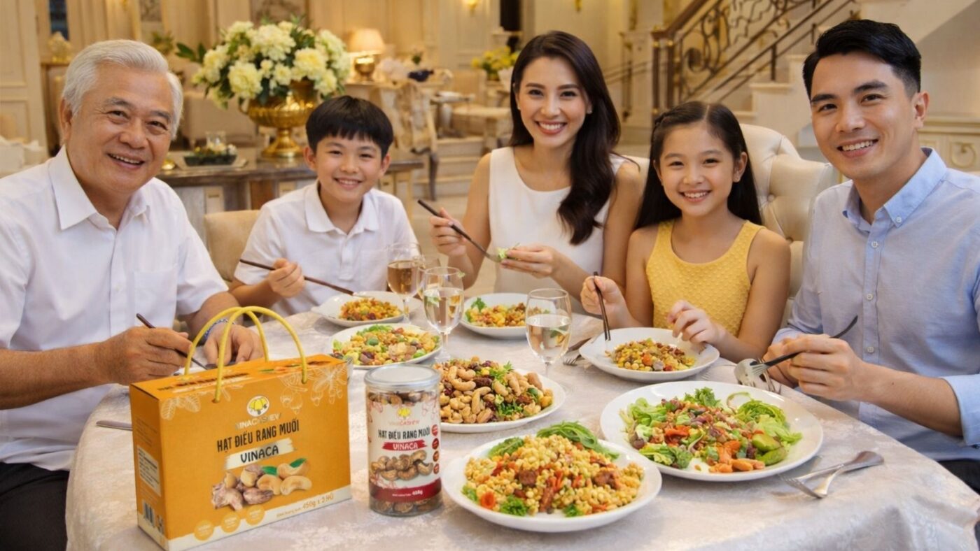 Hạt điều Việt trong bữa ăn gia đình hiện đại